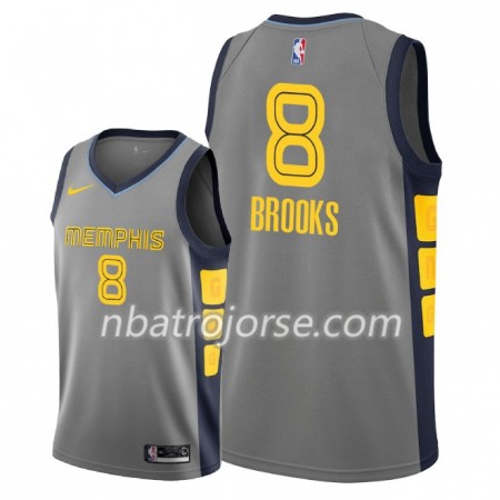 Män Memphis Grizzlies Tröja MarShon Brooks 8 2018-19 Nike City Edition Grå Swingman